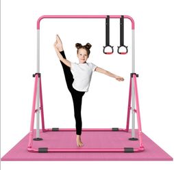 Foldable Gymnastics Bar, 5-Height Adjustable