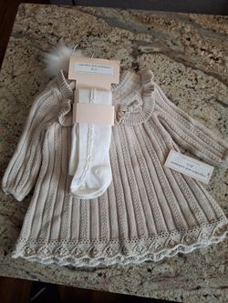 Cup Cakes And Cashmere Baby Dress SET Size 3-6 Months