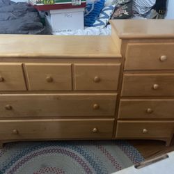 Solid Maple Dresser/ Changing Table Combo 