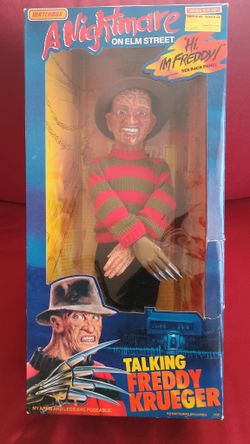 Fabulous working 1989 Talking matchbox Nightmare on elm Street Freddy Krueger doll. See our other great vintage art antiques jewelry Sports Furniture