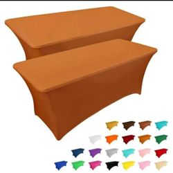 Pack of 8 4ft Rectangular Fitted Stretch Event Tablecloths, Candy Color. #96