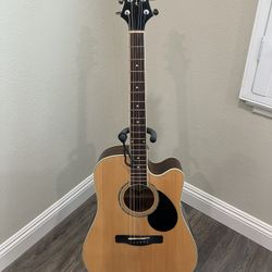 Greg Bennett Acoustic Guitar + Stand