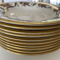 Hard to Find, Vintage LENOX Holiday Tartan Fine China Dinnerware 9” Bowls