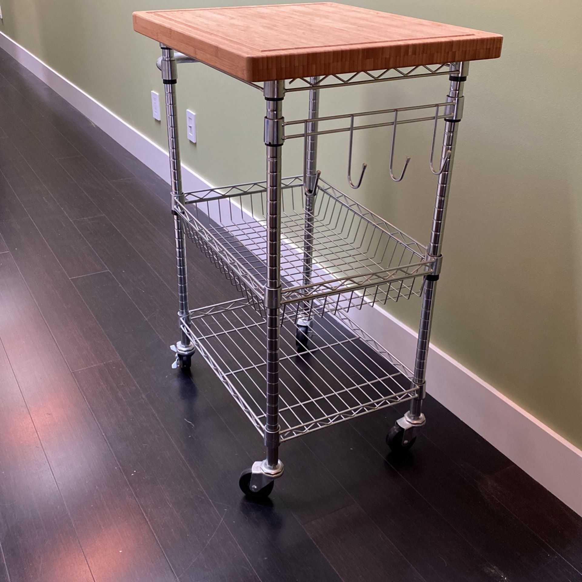 Trinity EcoStorage Bamboo top Kitchen Cart