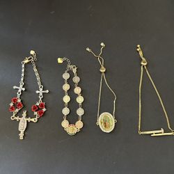 Laminated Gold Bracelets & Necklace 