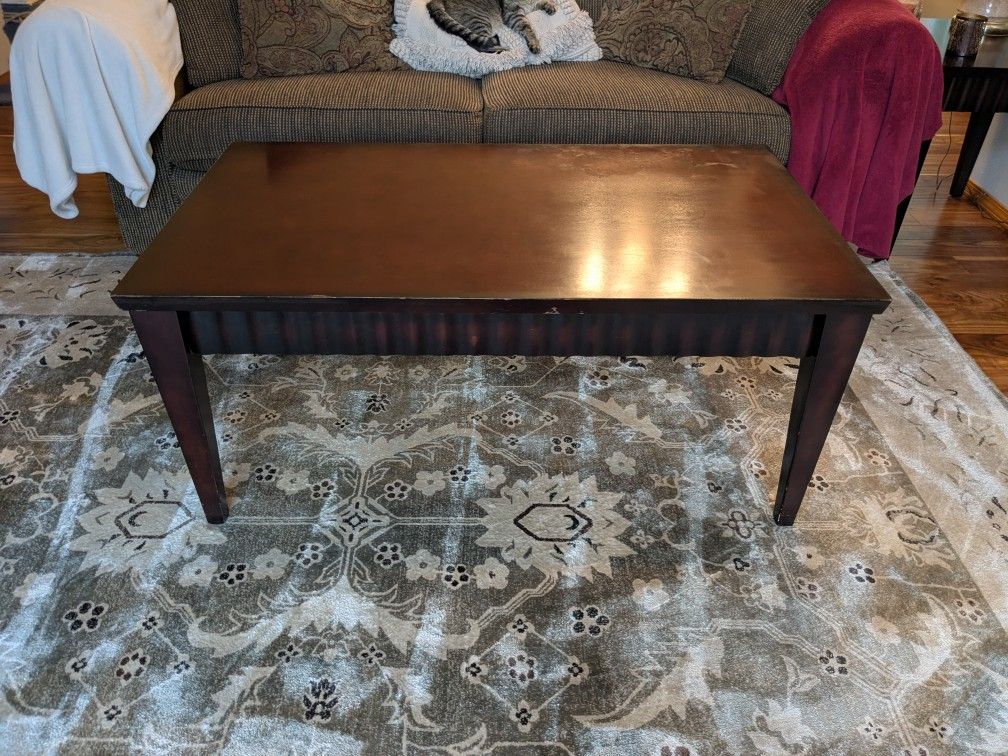 Coffee Table And 2 End Tables. Solid Wood Expresso Stain.