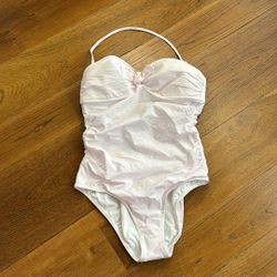 J.Crew Bandeau Seersucker One Piece Swimsuit