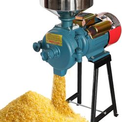 Electric Grain Mill Grinder 3000W, 110V Commercial Electric Feed Mill Dry Grinder, Rice Corn Grain Coffee Cereals Grinders with Funnel (Dry)