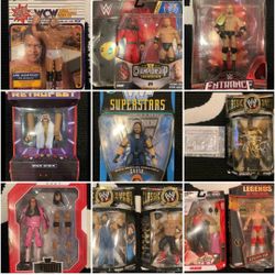 WWF WWE WCW Elite Jakks Classics Superstars Wrestling Figures Lot 