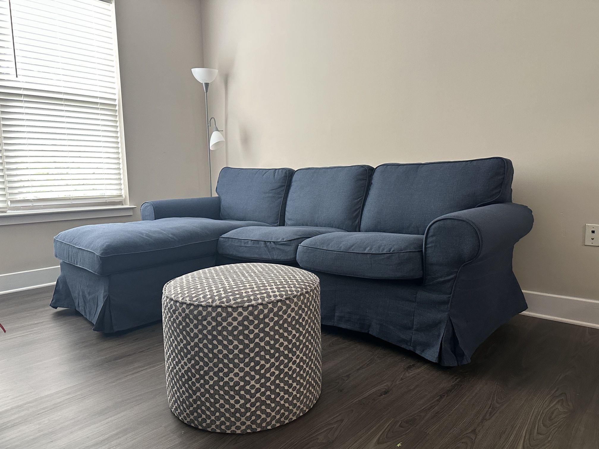 IKEA Kilanda Dark Blue Uppland Frame, 3-seat sofa w chaise – Excellent Condition!