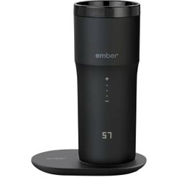 A PAIR OF Ember Travel Mug 2 Black 12 oz, Stainless Steel Temperature Control Smart Travel Mug, App-Controlled Heated Coffee Mug