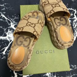 Gucci Big GG Logo Platform Mules