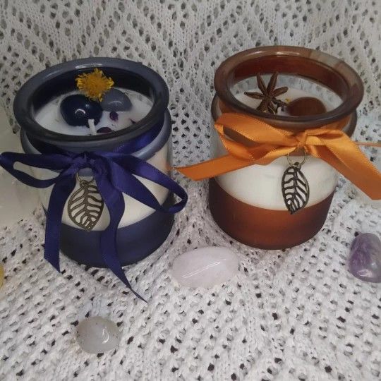 Herbal And Crystal Candles