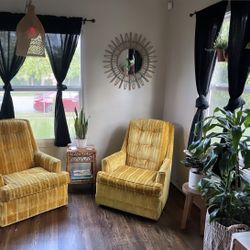 Vintage Velvet Highback Armchair