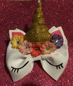 Unicorn hair bow
