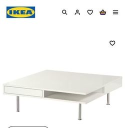IKEA TOFTERYD Coffee Table – High-Gloss White (95 × 95 cm)
