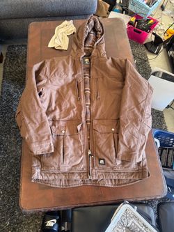 Berne Brown Canvas Hooded Work Jacket