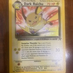 Pokemon Dark Raichu 83/82 Team Rocket Secret Rare Holo Rare Unlimited Damaged⚡️