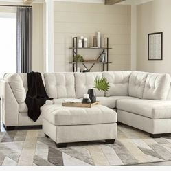 Falkirk Parchment 2-Piece RAF Chaise Sectional  ( sectional couch sofa loveseat recliner options