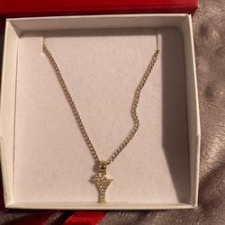 14k gold chain with initial pendant