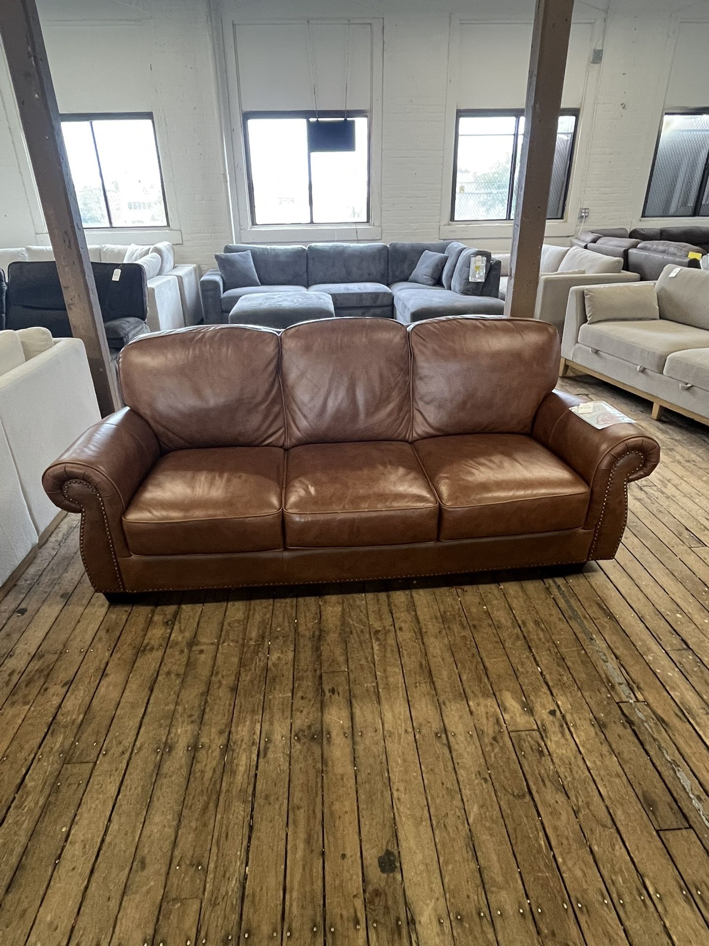 Brown Leather Sofa