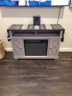 TV Console & Fireplace