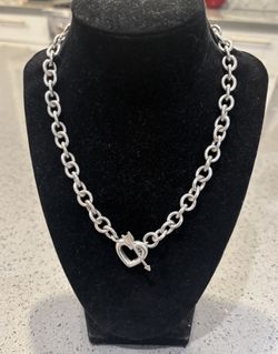 Tiffany & Co. Heart and Arrow Toggle Necklace Choker 1994 Italy 925 Silver 17"