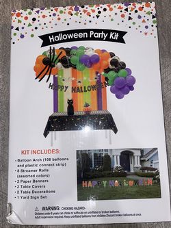 Halloween Theme Party Kit 136-Piece Decoration Bundle Balloons + Yard Sign