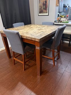 Counter Height Dining Table with 4 Chairs