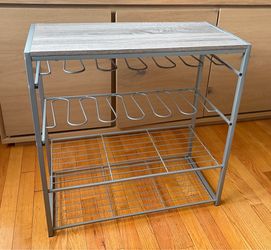 Threshold 4-Tier Boot & Shoe Rack – Gray Metal w/ Wood Top