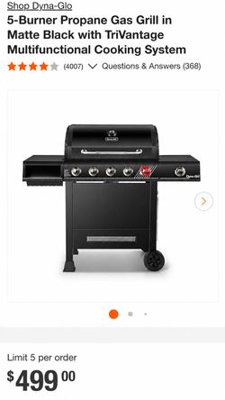 Dyna-Glo 5-Burner Propane Gas Grill Matte Black