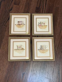Framed Tea Cup Paintings
