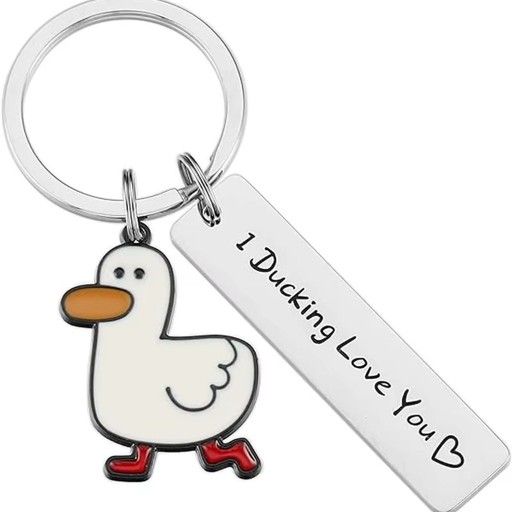 Funny Lover Gift I Ducking Love You Cute Duck Pun Keychain Couples Jewelry