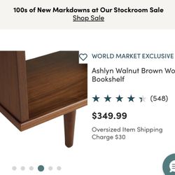 Ashley Brown Walnut Wood Bookshelf /tv Stand 