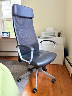 IKEA MARKUS High Back Office Chair, Black Leather