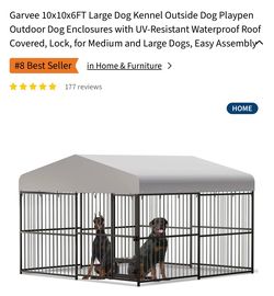 Garvee 10x10x6FT Large Dog Kennel Outside Dog Playpen