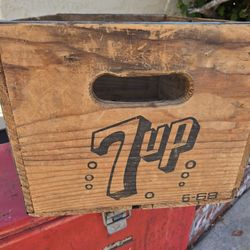 Empty Vintage 7 Up Wood Crate