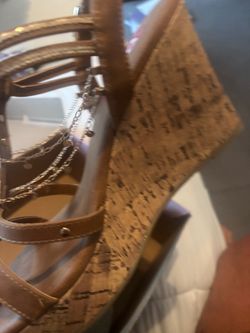 Brown Strappy Cork Wedge Sandals