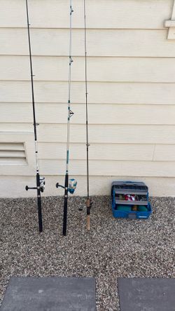 $30 per fishing rod $75 for all 3 + tackle box