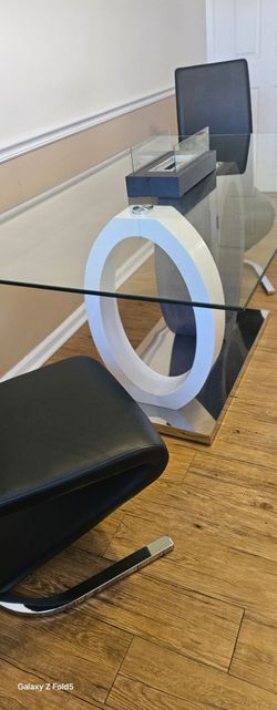 Dinner table with two chairs