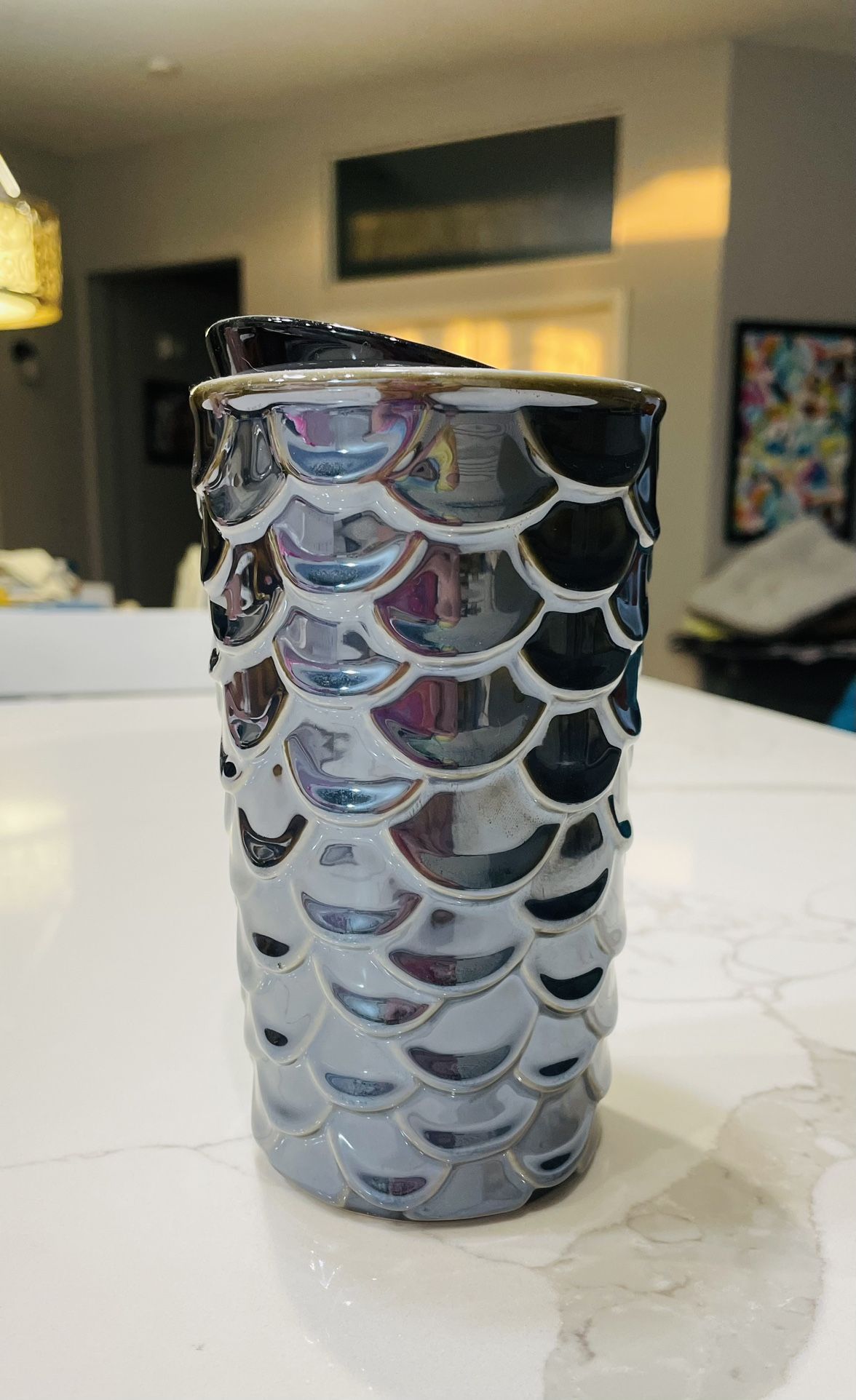 Starbucks Iridescent Siren Mermaid Scales Ceramic Tumbler Travel Cup 10 FL Oz