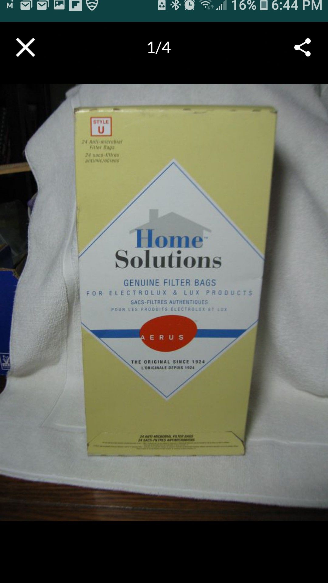 Electrolux Vacuum Bags Style U PACK of 24 NEW IN BOX Will SHIP !!