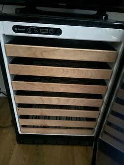 GE Monogram Wine Cooler with Wood Shelves