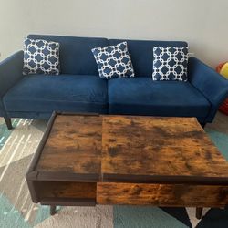 3 Seater Sofabed + Coffee Table + Beans Bag