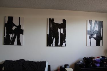 Black & White abstract Art X 3
