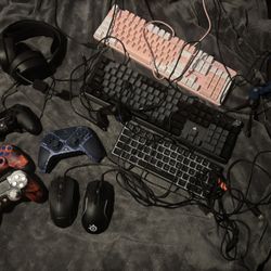 Steel Series Mouse, Corsair Keyboard, Webcam, Scuf Controllers, Victrix Controller,Turtle Beach Headset