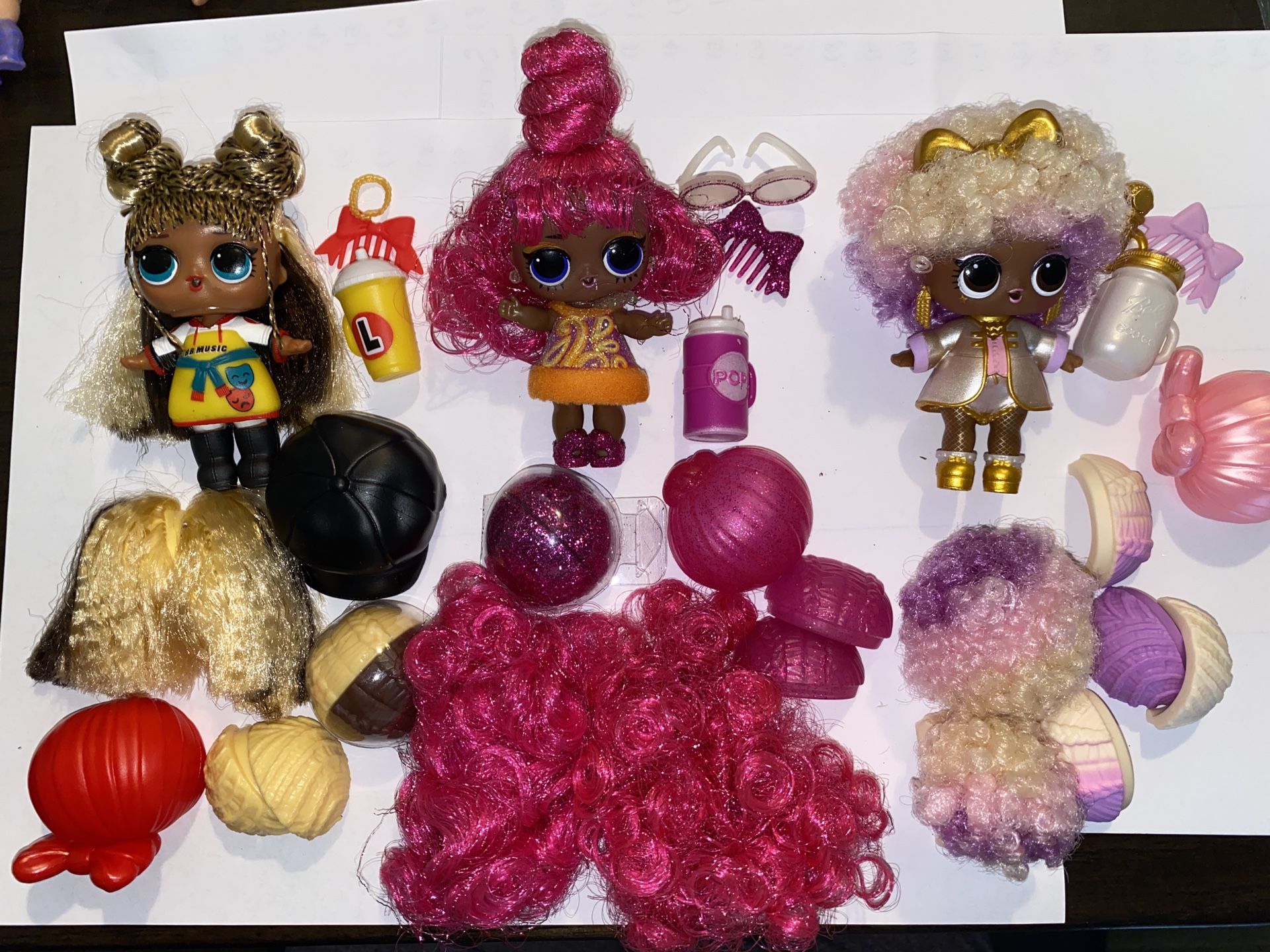 Lol hairvibes lot of 3 dolls
