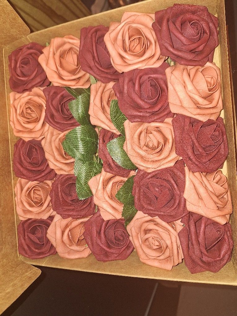 3 Boxes Of Fake Flowers, 75 Flowers In Total