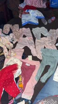 Stack Of Barely Used Pants For Baby girl!