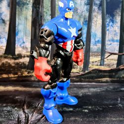 Captain America Super Hero • Cap-Cycle Masher • No Accessories  • 2013 - Avenger / Hasbro • Figure Is 6-1/2 " -Tall . This Figure Is Pre-Owned So Ther
